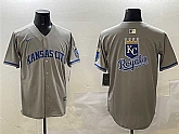 Men's Kansas City Royals Team Big Logo Gray 2024 Away Limited Stitched Jersey,baseball caps,new era cap wholesale,wholesale hats